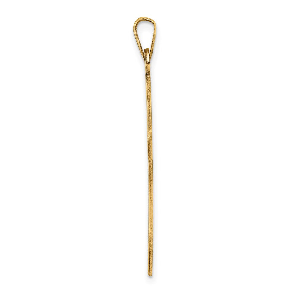 14K Gelbgold Kreuz-Charm mit Laser-Gravur