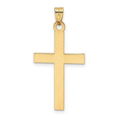 14K Gelbgold Kreuz-Charm mit Laser-Gravur