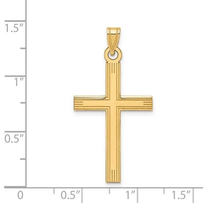 14K Gelbgold Kreuz-Charm mit Laser-Gravur
