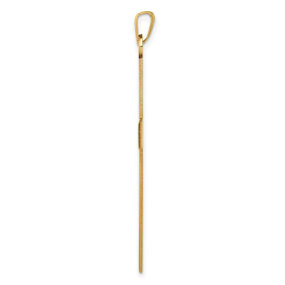14K Gelbgold Laser-geätzter Kreuz-Charm