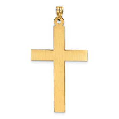 14K Gelbgold Laser-geätzter Kreuz-Charm