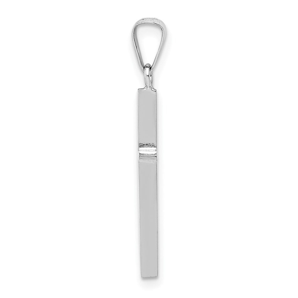 14K Weißgold Kreuz-Charm