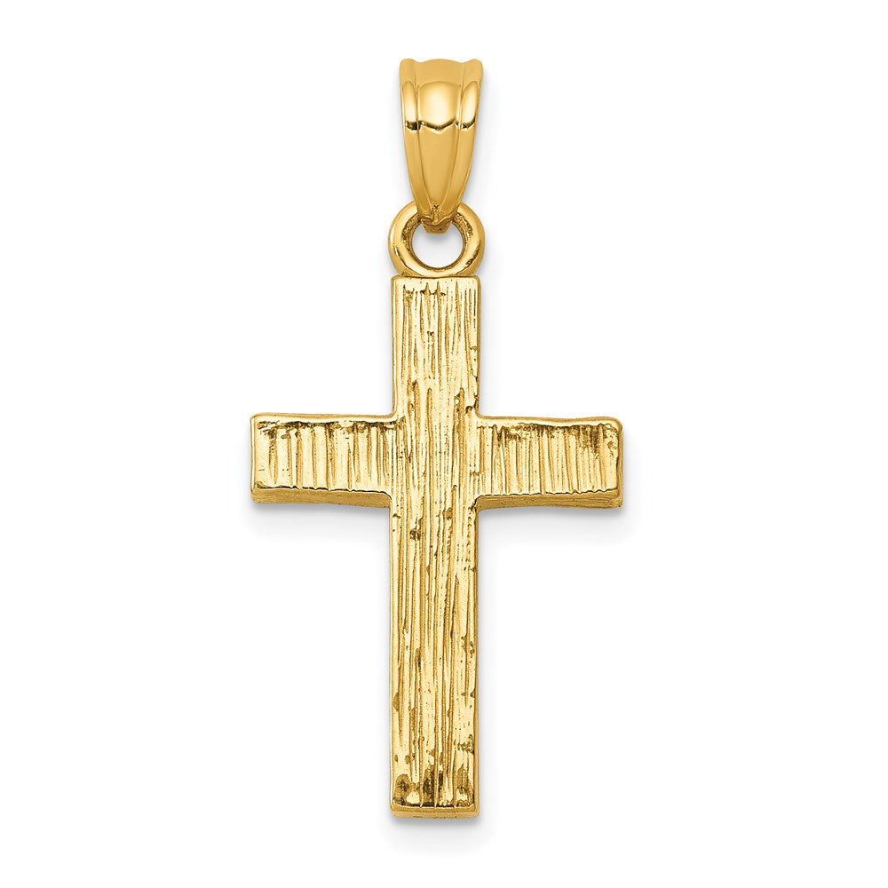 14K Gelbgold Lateinkreuz-Anhänger mit Epoxid