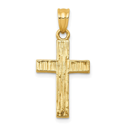 14K Gelbgold Lateinkreuz-Anhänger mit Epoxid