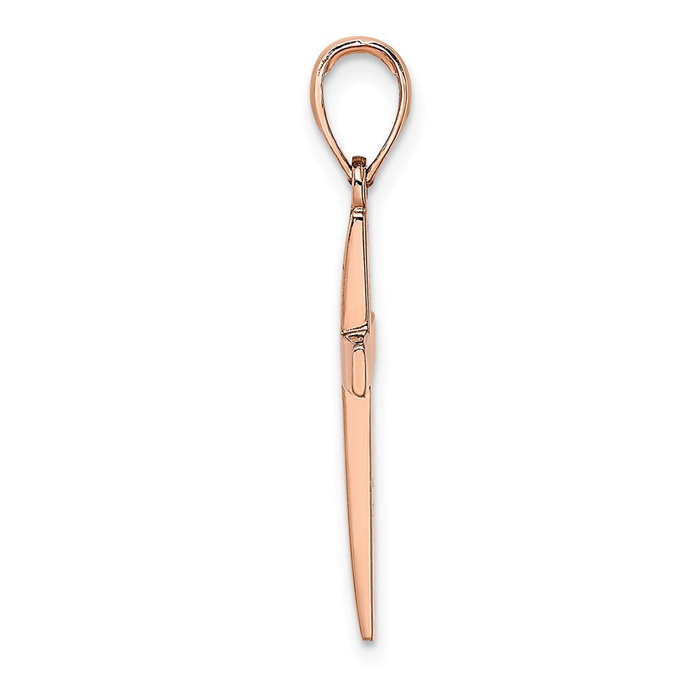 14K Roségold Polierter Facettierter Kreuz-Charm