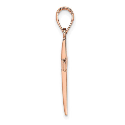 14K Roségold Polierter Facettierter Kreuz-Charm