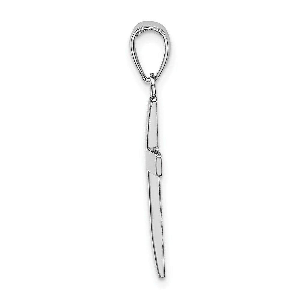 14K Weißgold Kreuz-Charm, poliert