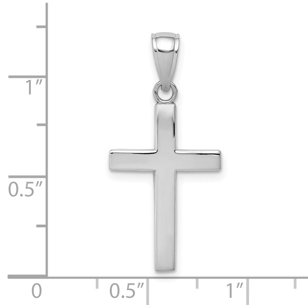 14K Weißgold Kreuz-Charm, poliert