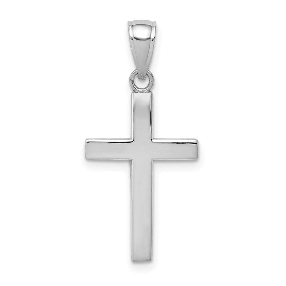 14K Weißgold Kreuz-Charm, poliert