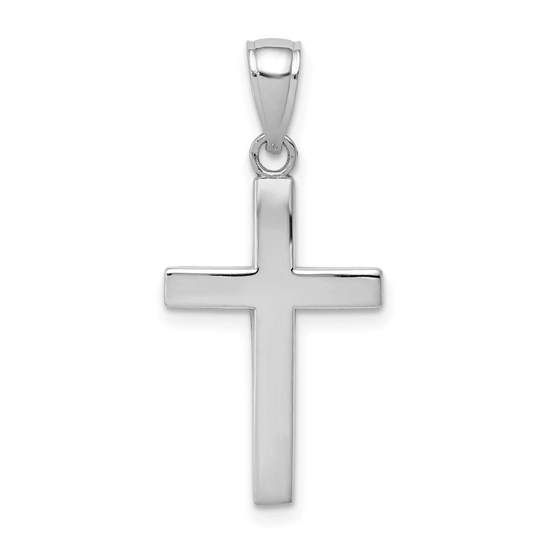 14K Weißgold Kreuz-Charm, poliert