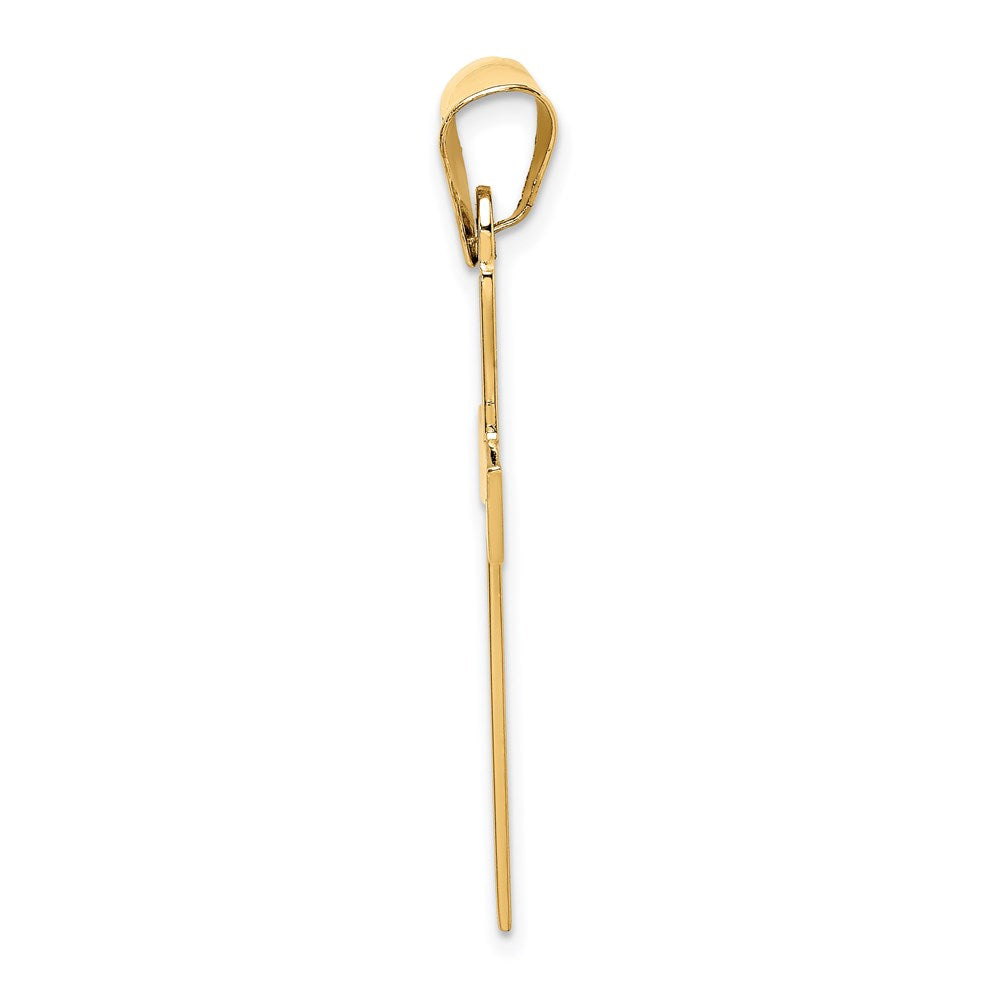 14K Gelbgold Polierter Kreuz-Anhänger
