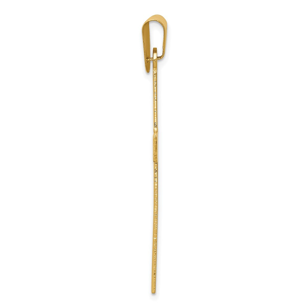14K Gelbgold Poliertes Kreuz Anhänger