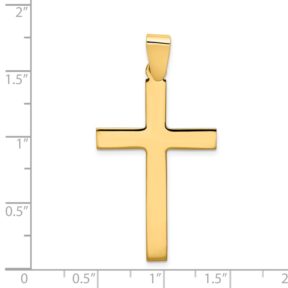 14K Gelbgold Poliertes Kreuz Anhänger
