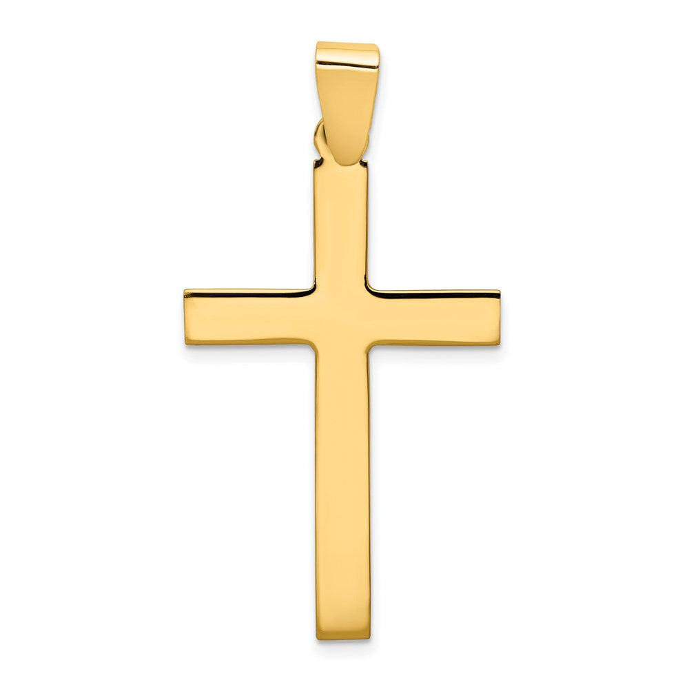 14K Gelbgold Poliertes Kreuz Anhänger