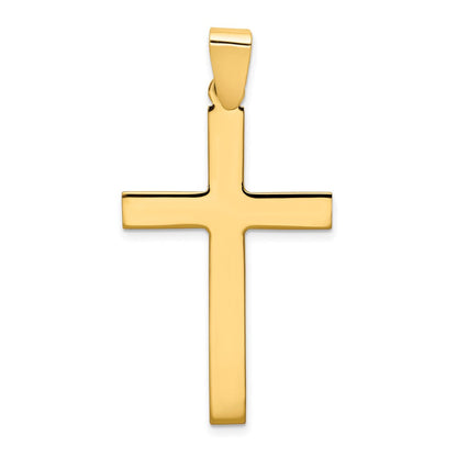 14K Gelbgold Poliertes Kreuz Anhänger