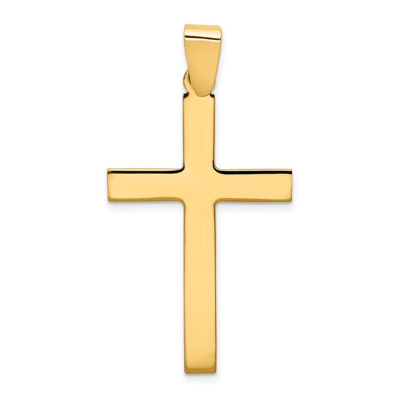 14K Gelbgold Poliertes Kreuz Anhänger