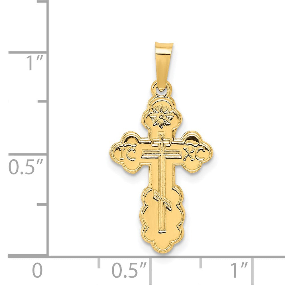 14K Gelbgold Orthodoxes Kreuz Charm