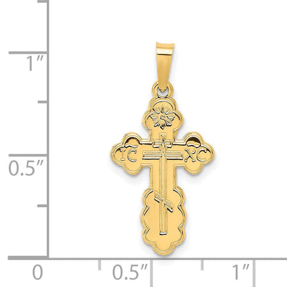 14K Gelbgold Orthodoxes Kreuz Charm