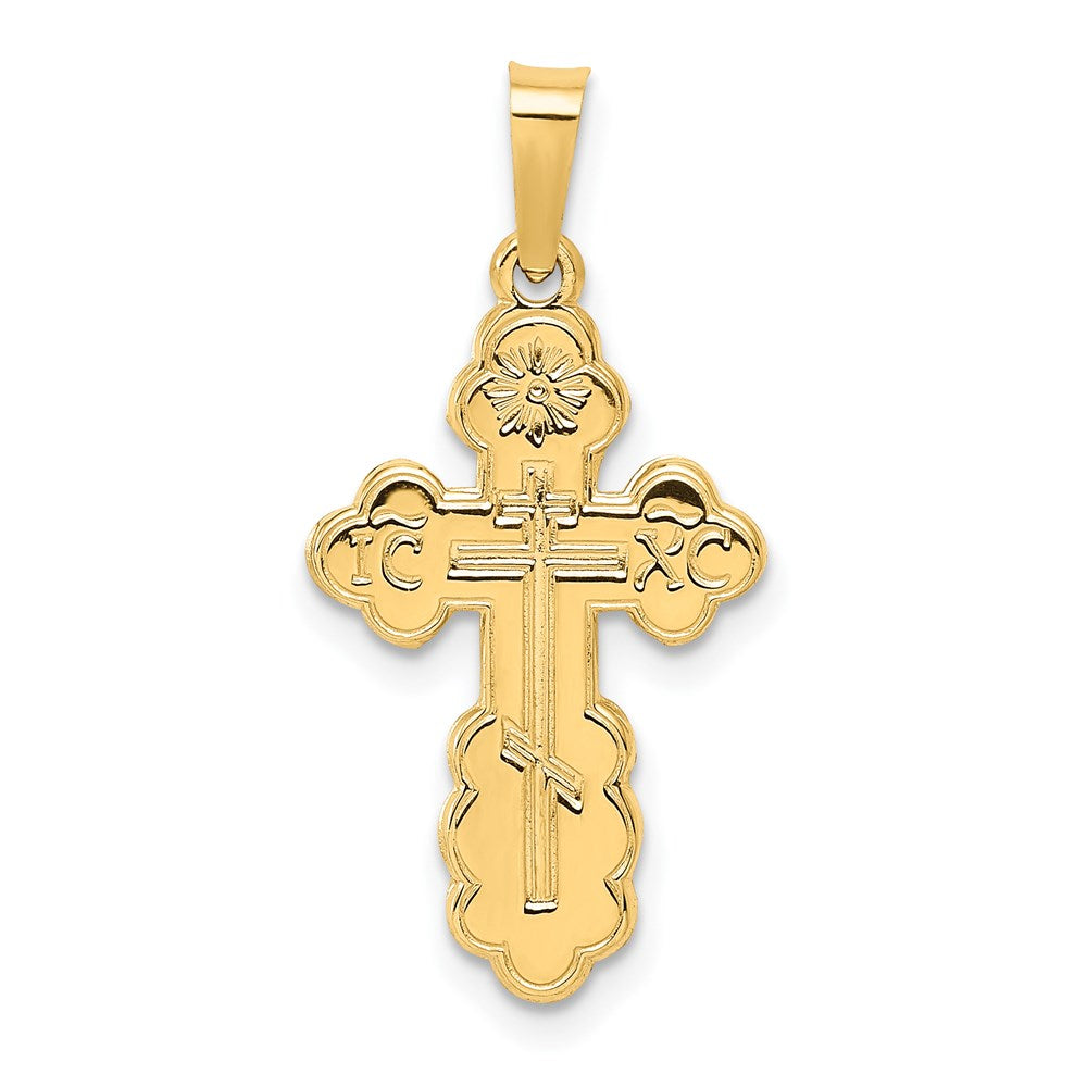 14K Gelbgold Orthodoxes Kreuz Charm