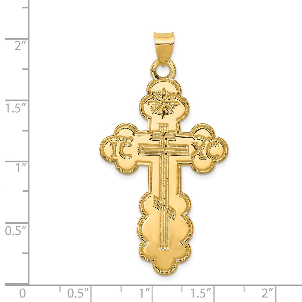 Anhänger „Orthodoxes Kreuz" aus 14K Gelbgold