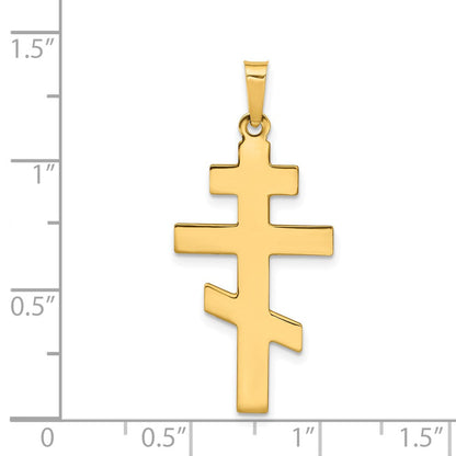 14K Gelbgold Orthodoxes Kreuz Charm