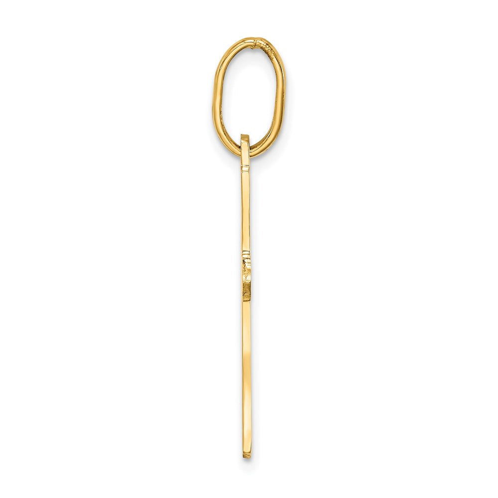 14K Gelbgold Polierter Kreuz-Charm