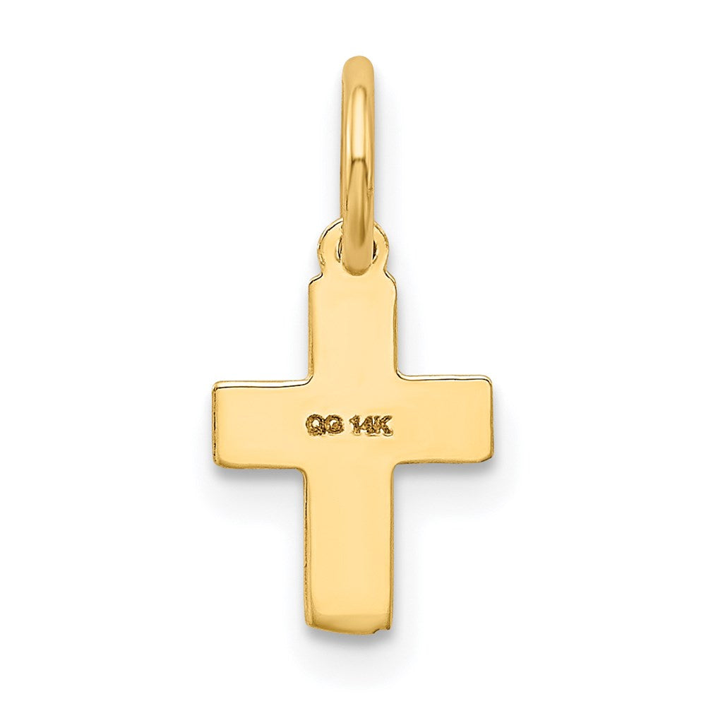 14K Gelbgold 14K Blumen Kreuz Charm