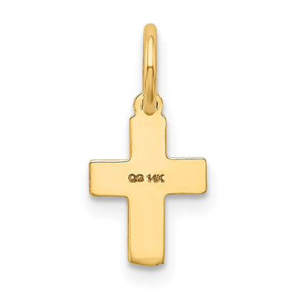 14K Gelbgold 14K Blumen Kreuz Charm