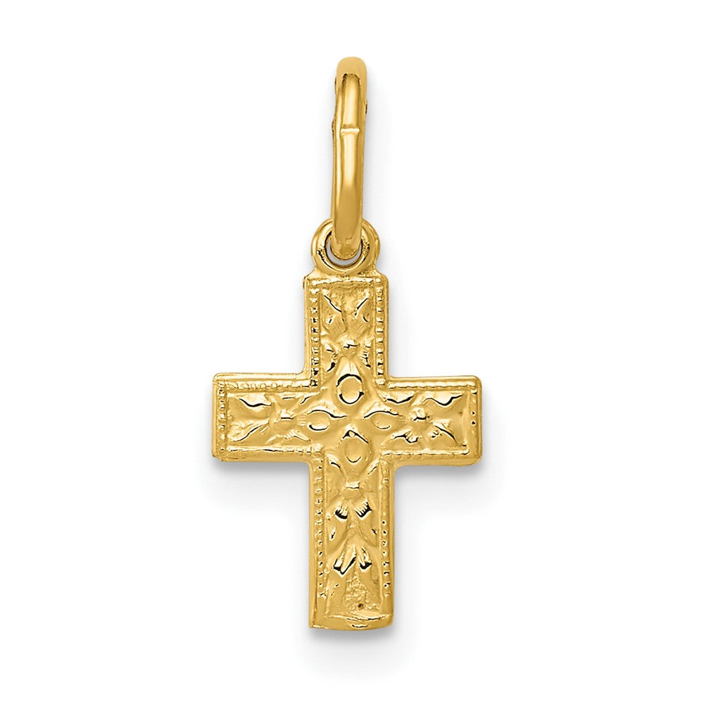 14K Gelbgold 14K Blumen Kreuz Charm