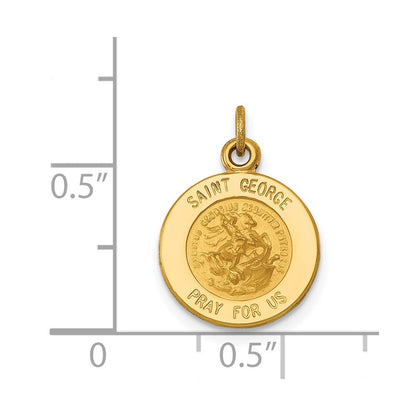 14K Gelbgold Heiliger Georg Medaille Charm