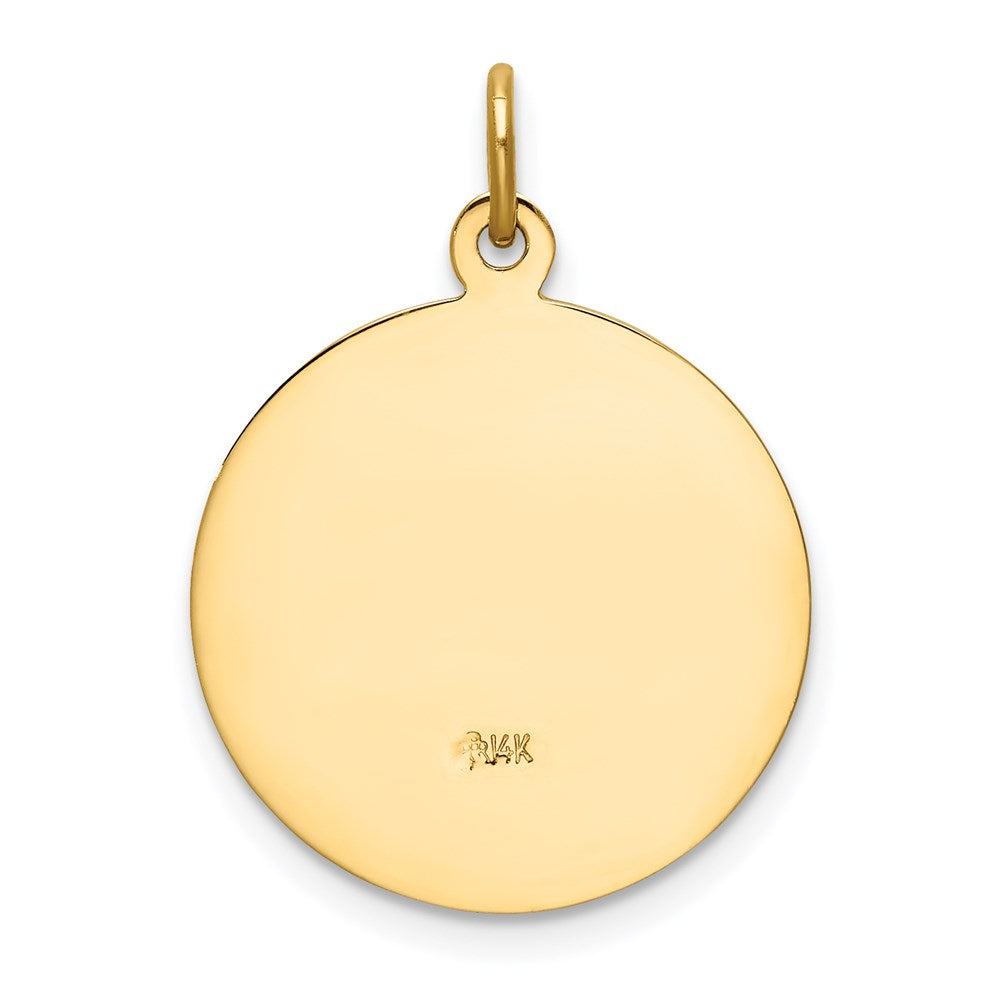 14K Gelbgold Unsere Liebe Frau von San Juan Medaille Anhänger
