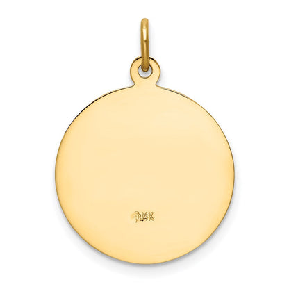 14K Gelbgold Unsere Liebe Frau von San Juan Medaille Anhänger