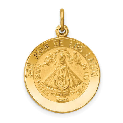 14K Gelbgold Unsere Liebe Frau von San Juan Medaille Anhänger