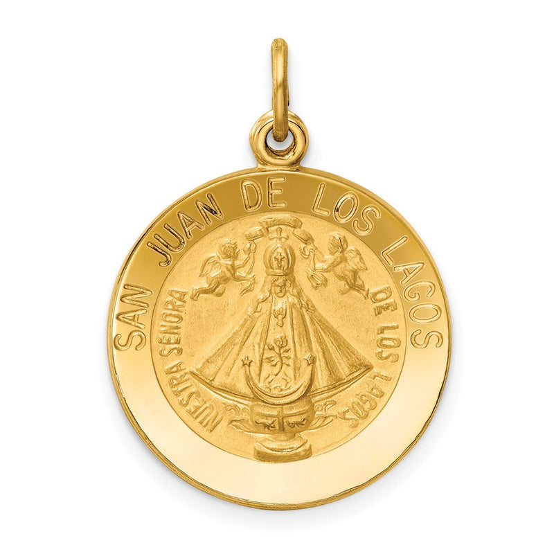 14K Gelbgold Unsere Liebe Frau von San Juan Medaille Anhänger