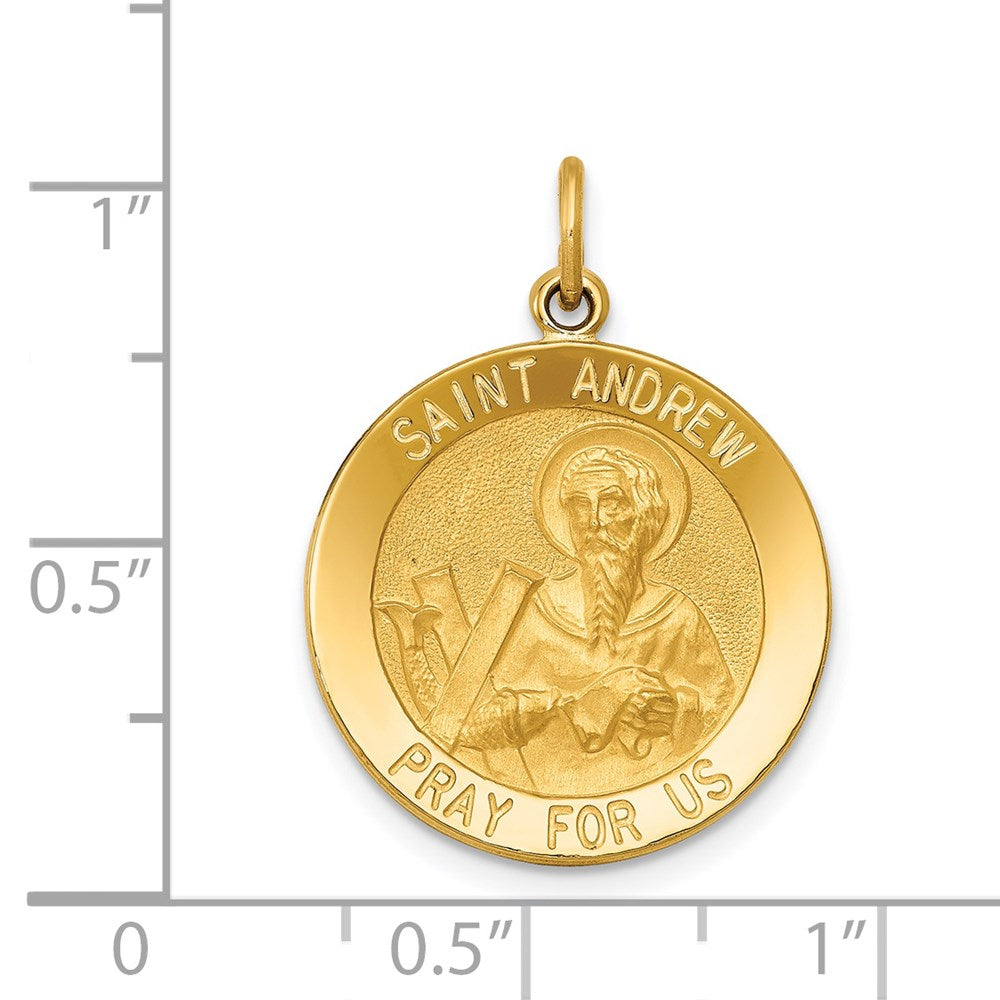 14K Gelbgold Sankt-Andreas-Medaille-Anhänger
