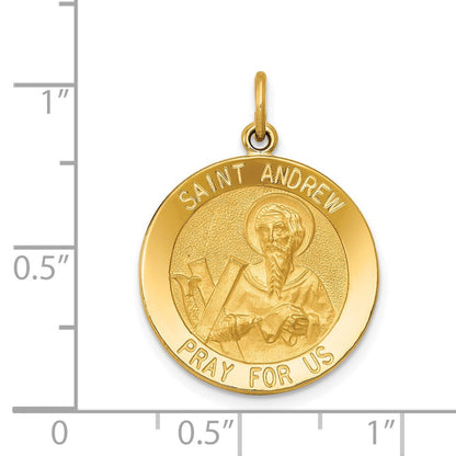 14K Gelbgold Sankt-Andreas-Medaille-Anhänger