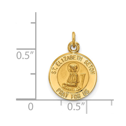 14K Gelbgold Heilige Elizabeth Seton Medaille Charm