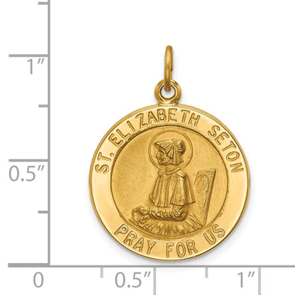 14K Gelbgold Anhänger mit Heiliger-Elisabeth-Seton-Medaille