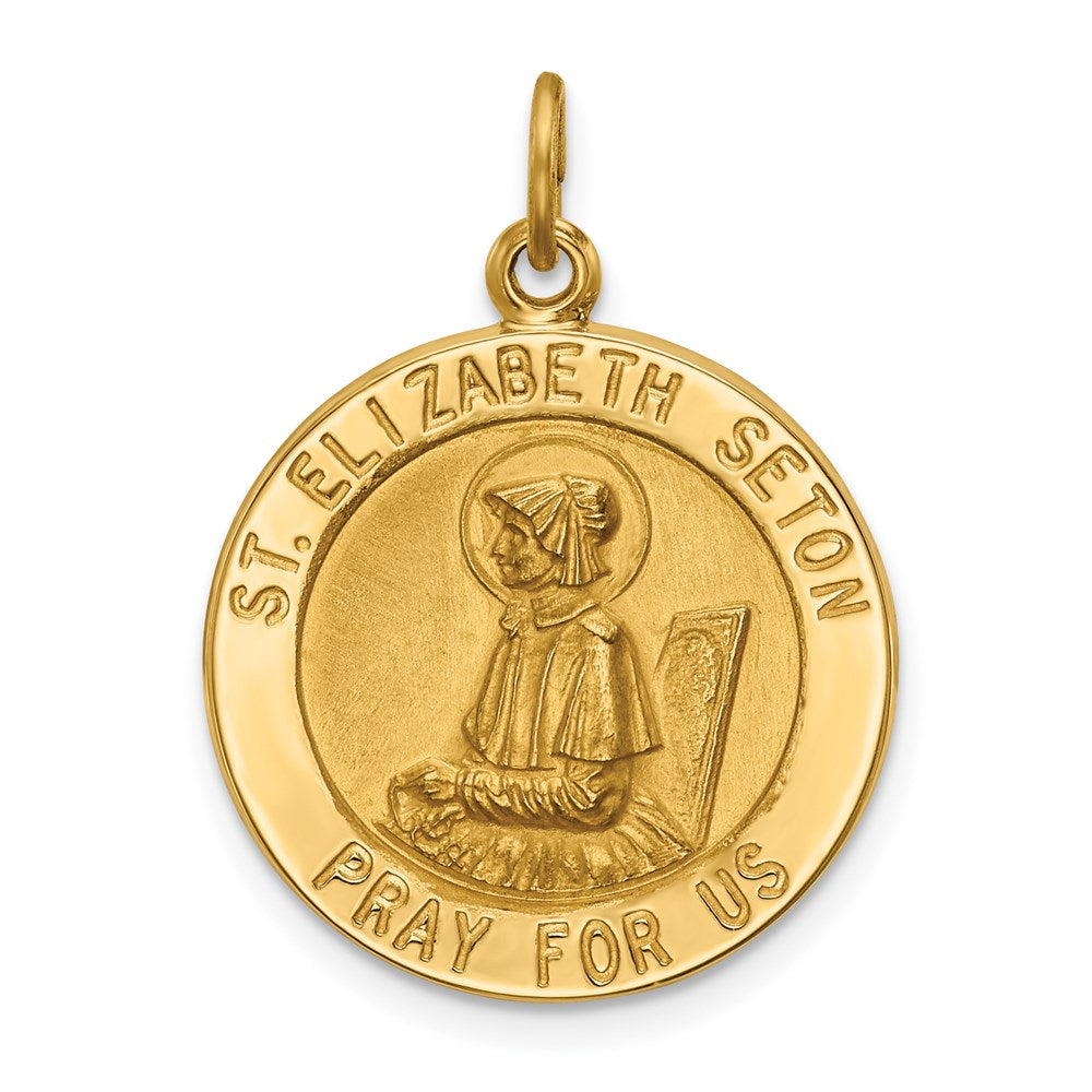 14K Gelbgold Anhänger mit Heiliger-Elisabeth-Seton-Medaille