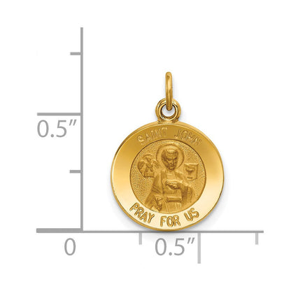 14K Gelbgold Heiliger Johannes Medaille Charm