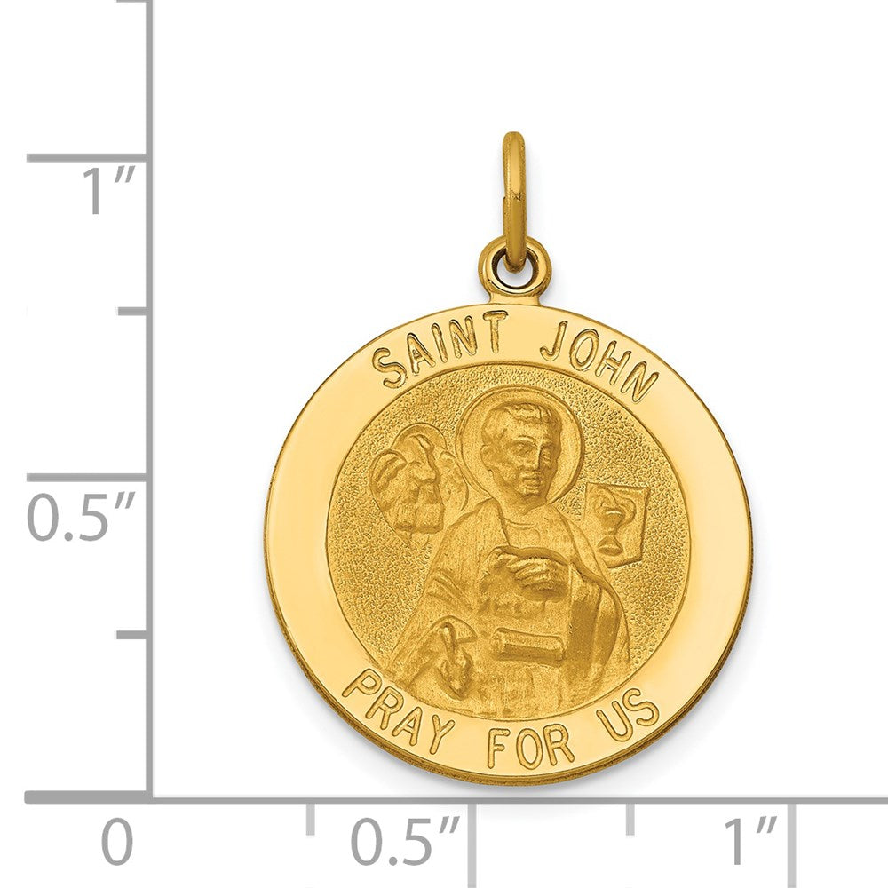 14K Gelbgold Sankt-Johannes-Medaille-Anhänger
