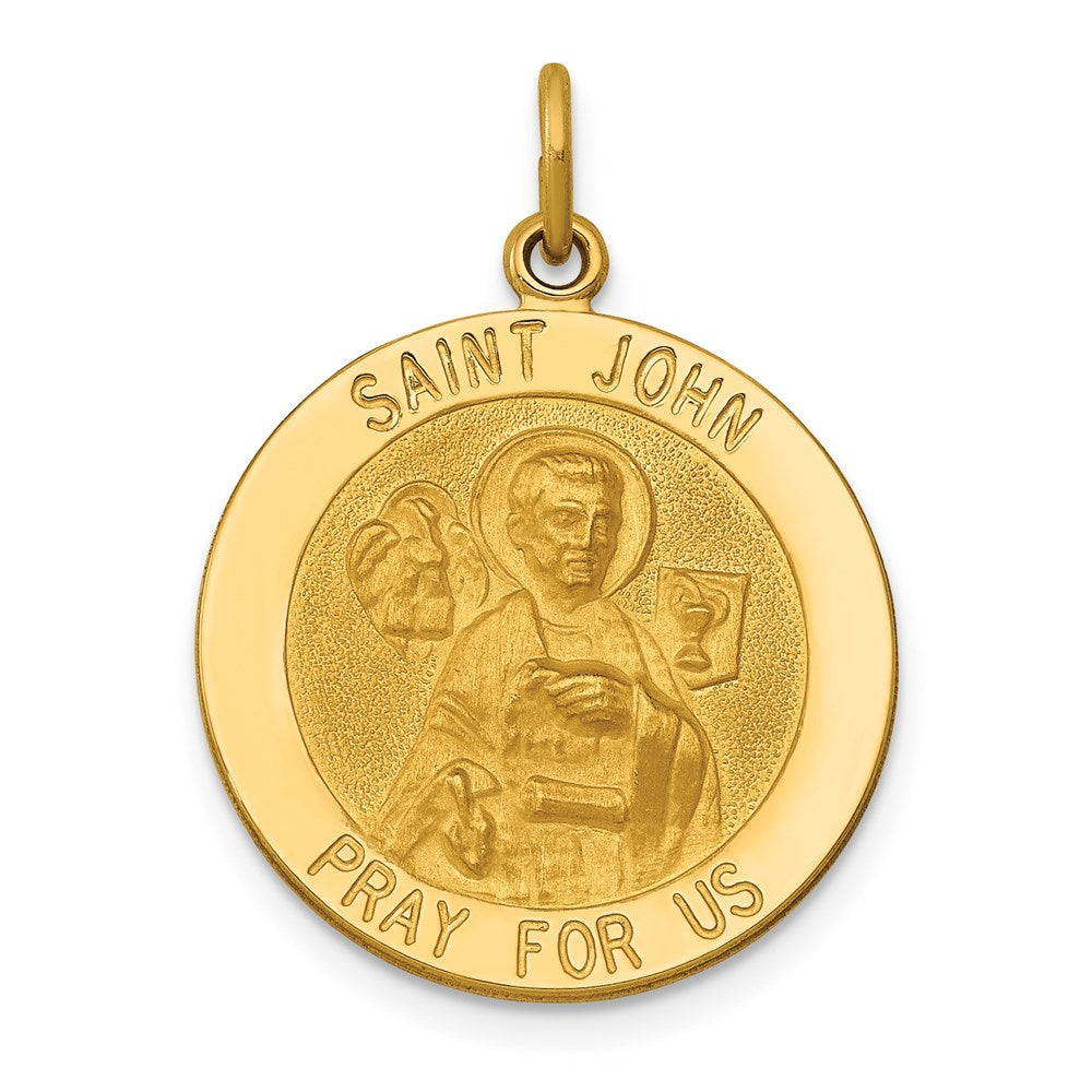 14K Gelbgold Sankt-Johannes-Medaille-Anhänger