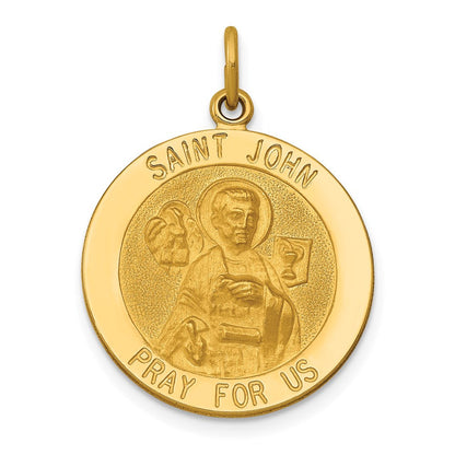14K Gelbgold Sankt-Johannes-Medaille-Anhänger