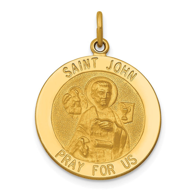 14K Gelbgold Sankt-Johannes-Medaille-Anhänger