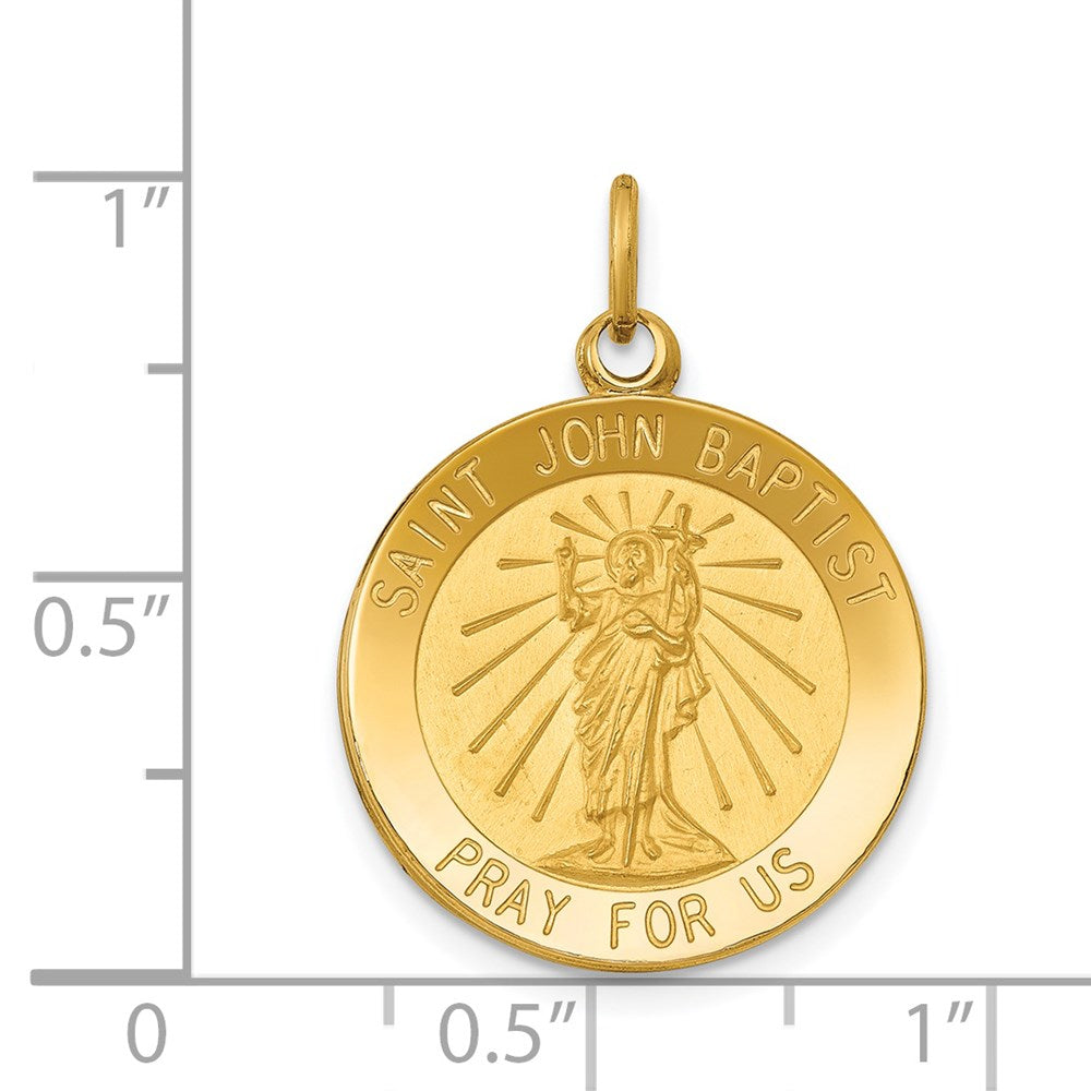14K Gelbgold Heiliger Johannes der Täufer Medaillen-Anhänger