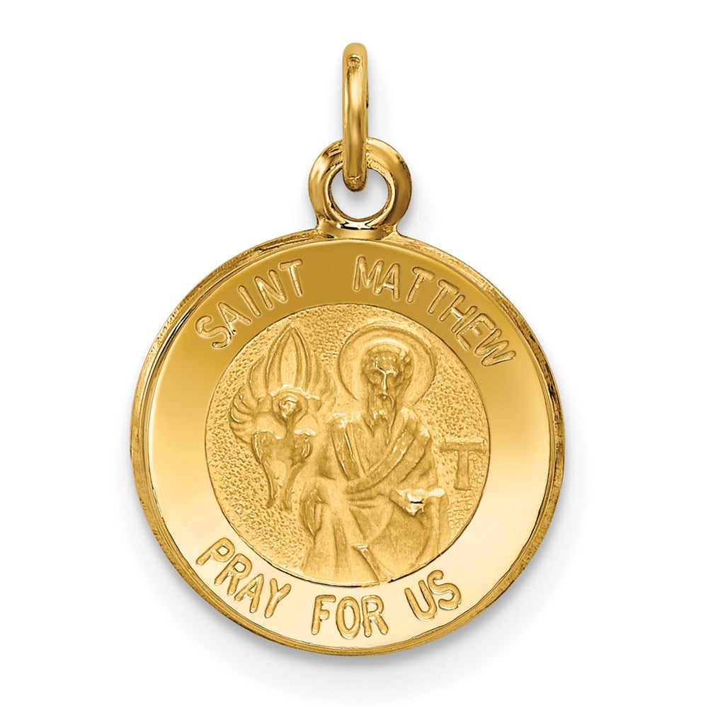 14K Gelbgold Heiliger Matthäus Medaille Charm