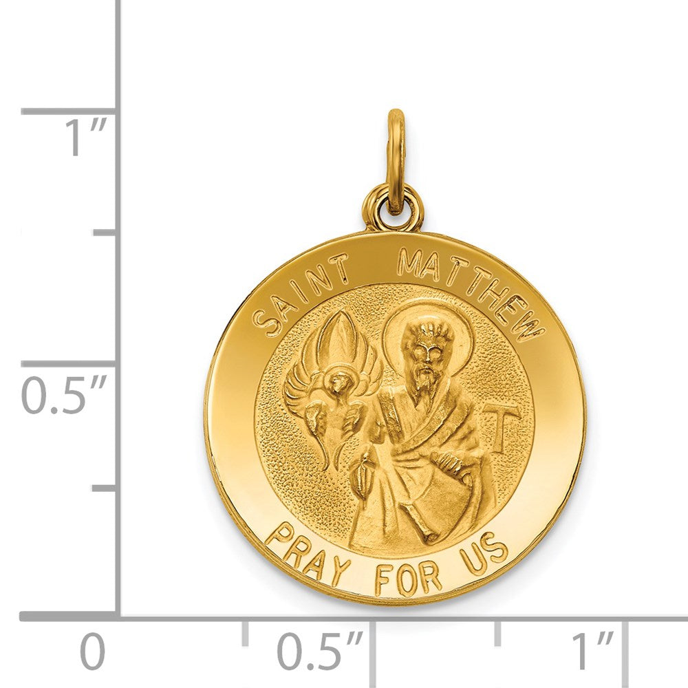 14K Gelbgold Sankt Matthäus Medaillenanhänger
