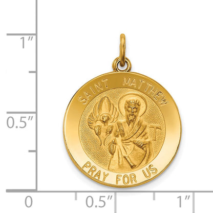 14K Gelbgold Sankt Matthäus Medaillenanhänger