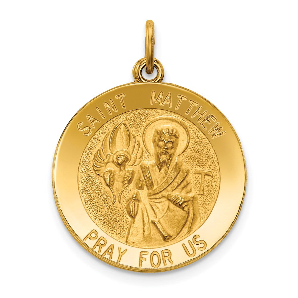14K Gelbgold Sankt Matthäus Medaillenanhänger