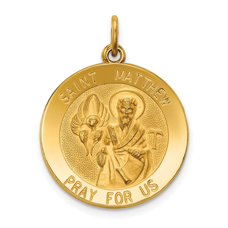 14K Gelbgold Sankt Matthäus Medaillenanhänger